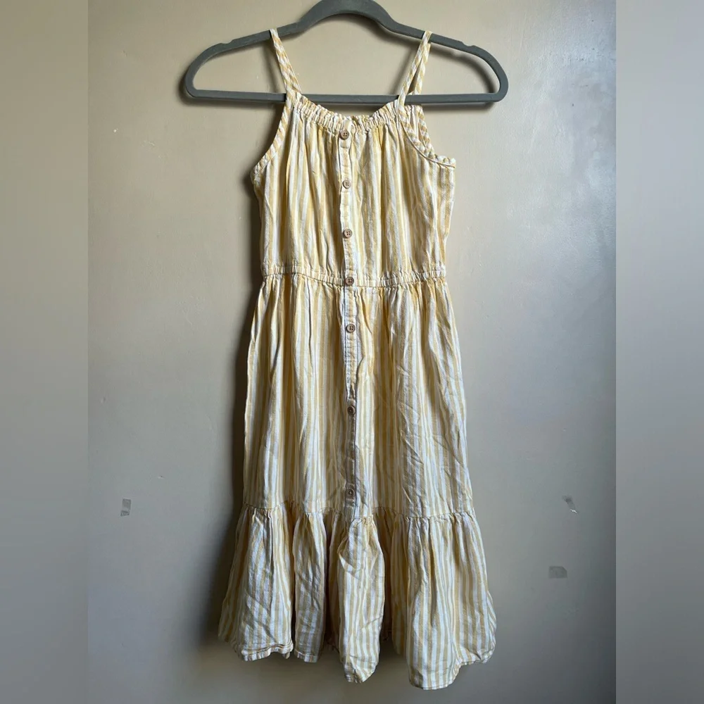 Kids OshKosh Bgosh linen blend tiered sun dress size 7 excellent condition